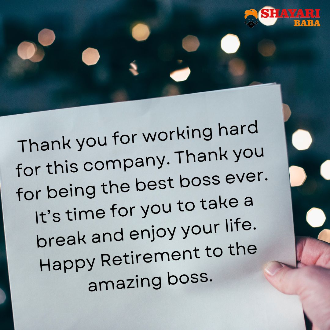 80+ Retirement Wishes For Boss - Shayari Baba